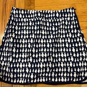 Navy and White Patterned Women's Skirt